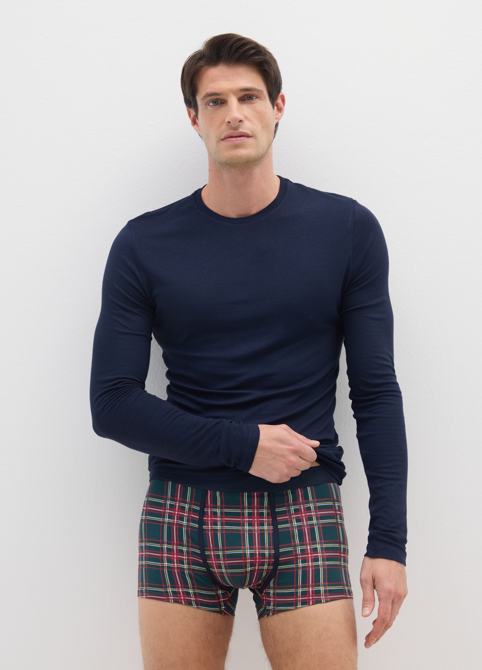 Blue long-sleeve regular fit t-shirt