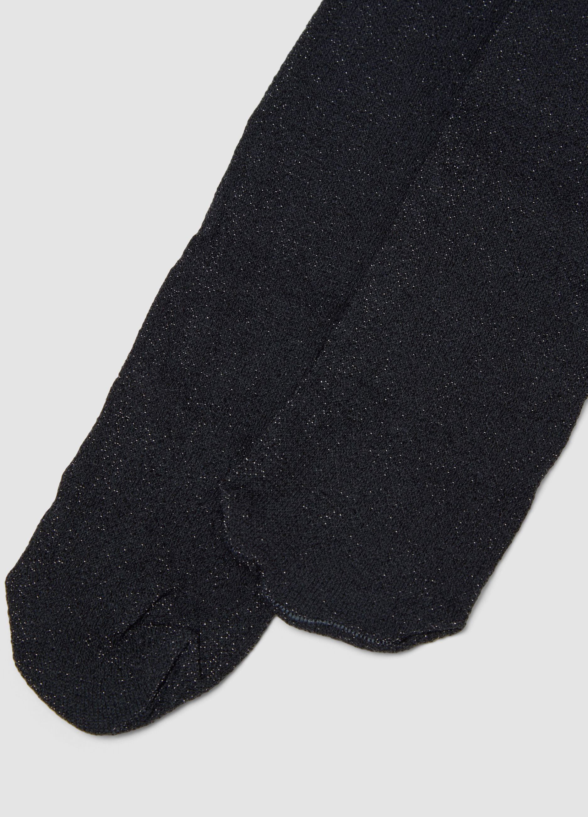 Collant blu in tessuto elasticizzato con fili luminosi