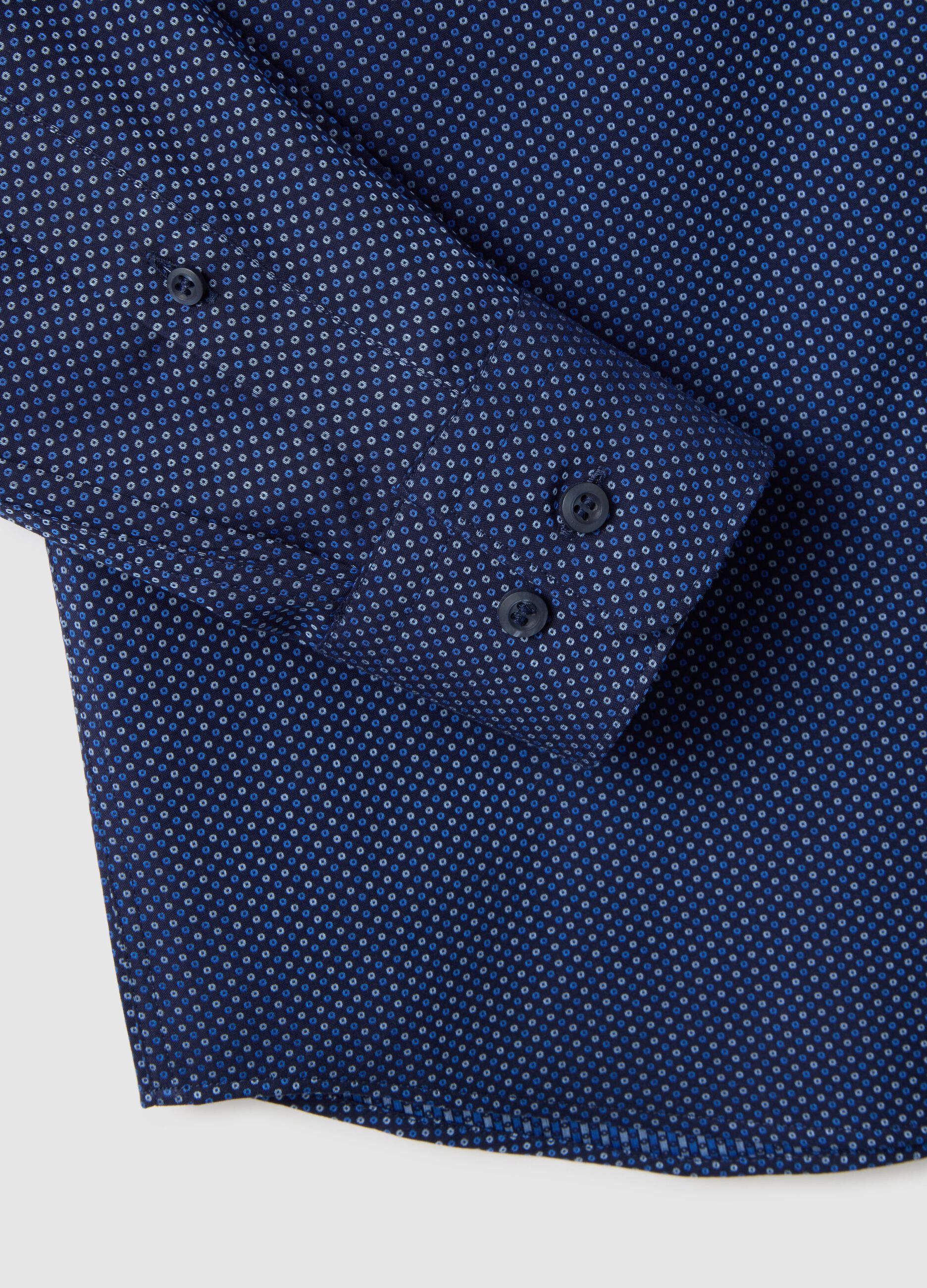 Camicia in puro cotone blu slim fit