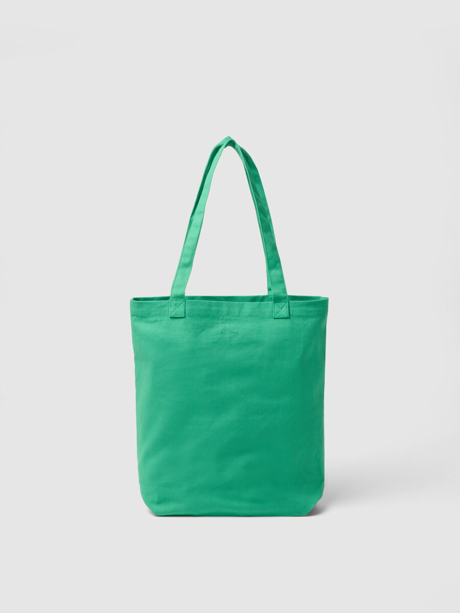 Green pure cotton bag with lemon print_1