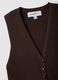 Gilet in misto viscosa marrone regular fit deep V_5