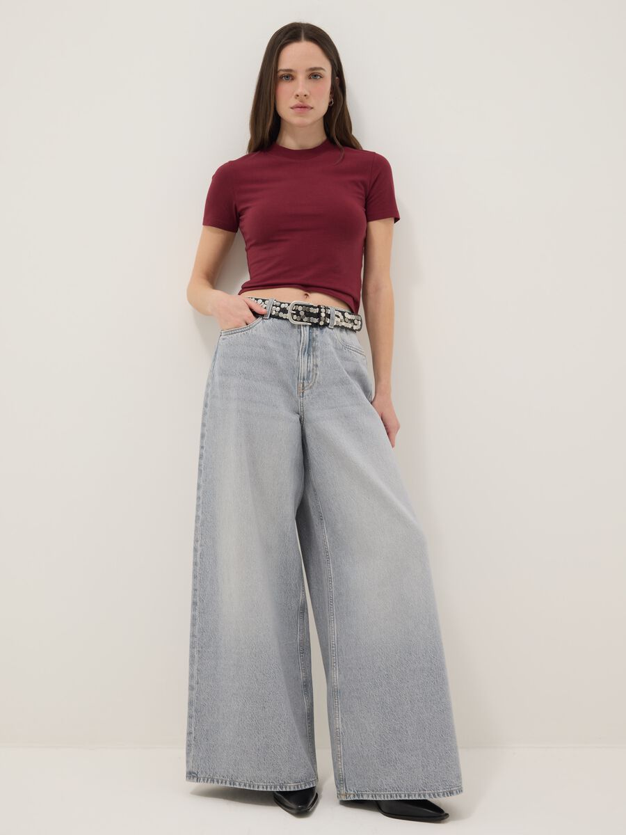 Red slim fit stretch cotton T-shirt_2