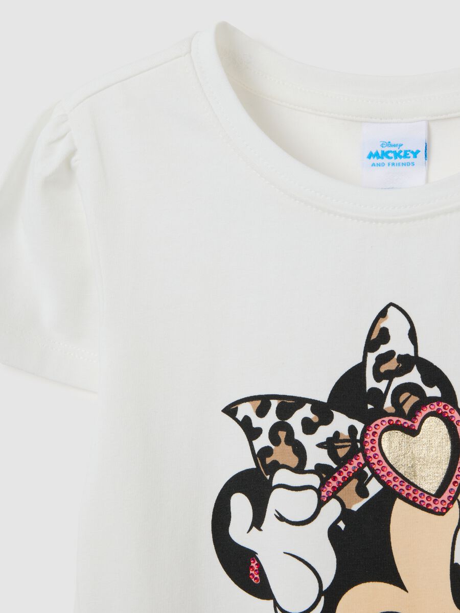 Abito da bambina in misto cotone multicolor regular fit con stampa Minnie_2