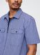 Blue checked short-sleeve shirt_3