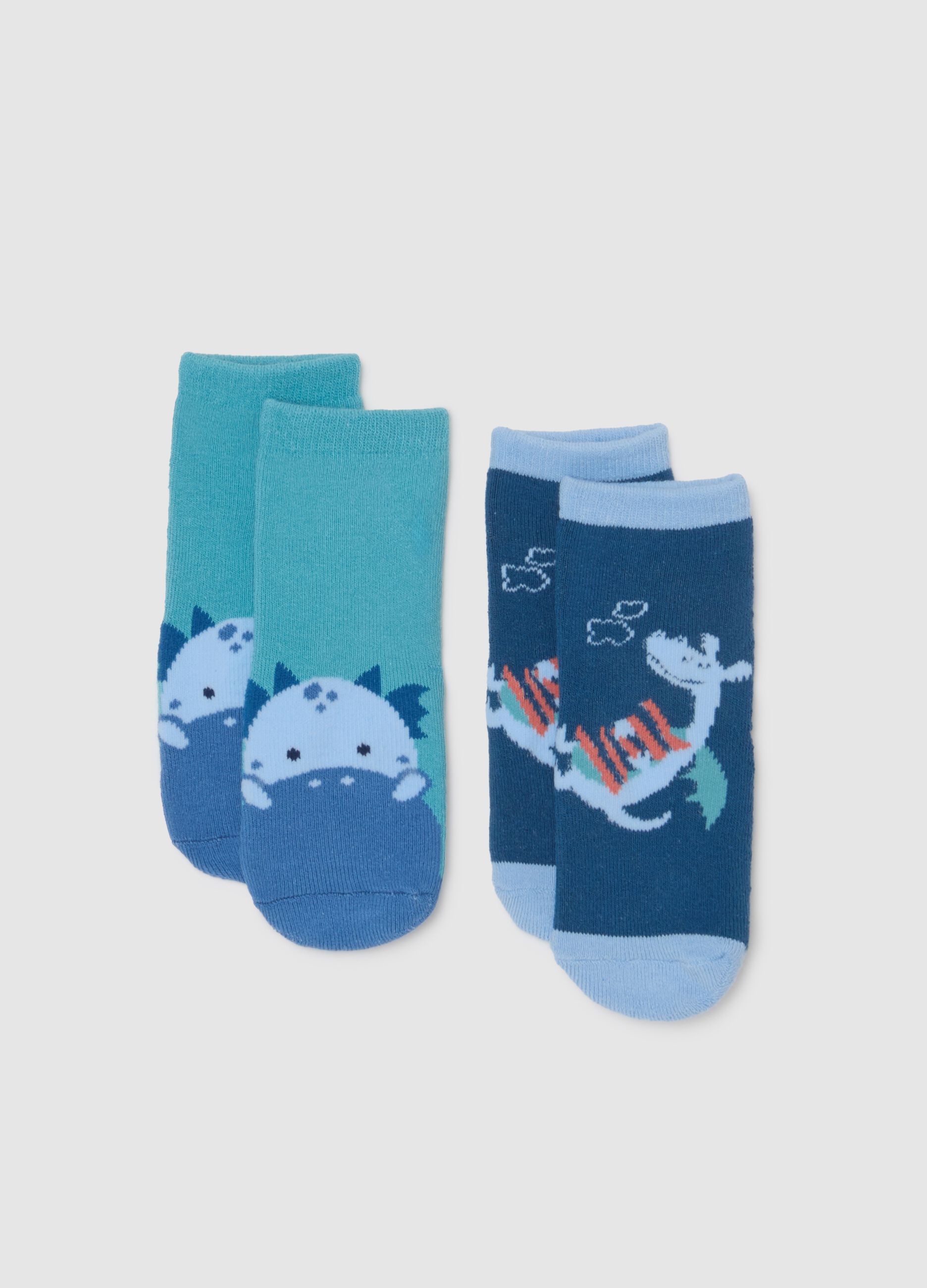 Children's blue multicoloured cotton socks