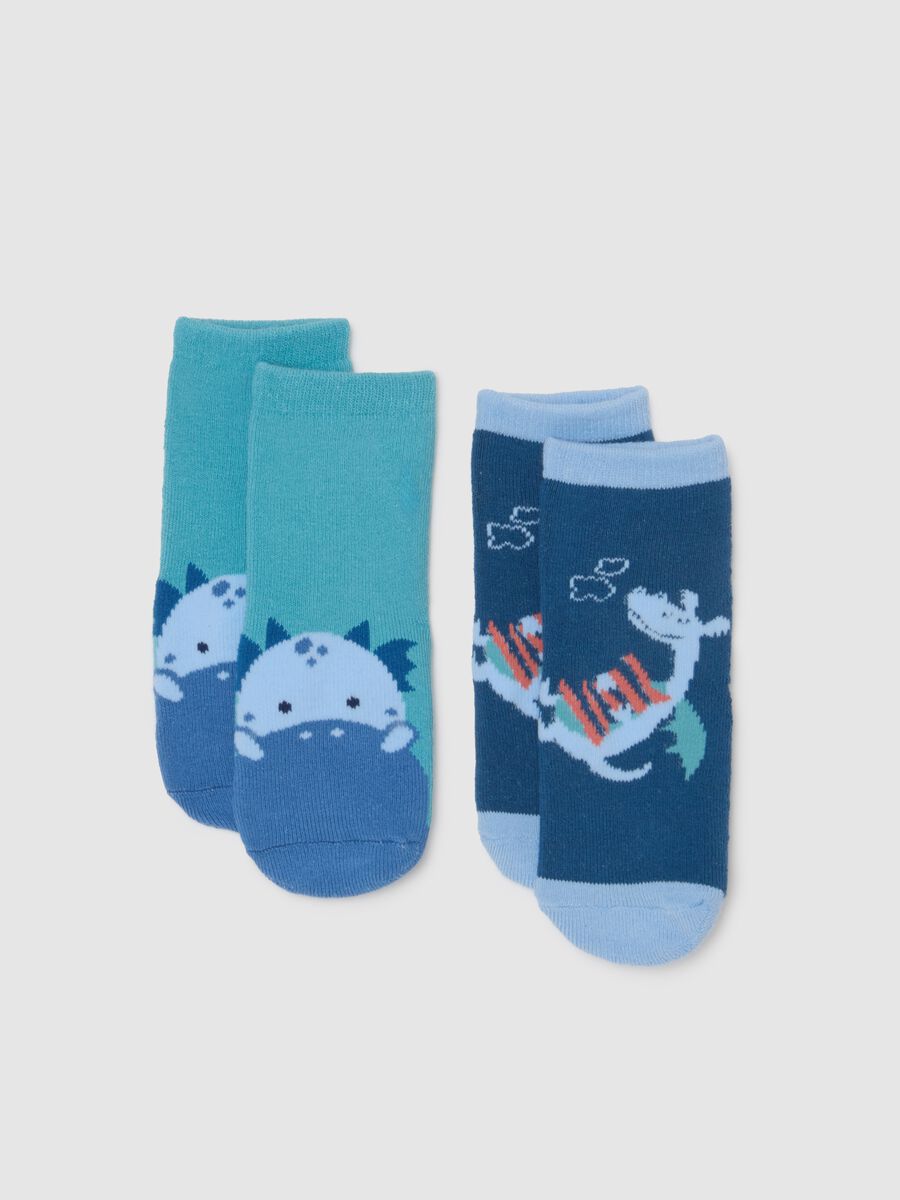 Children's blue multicoloured cotton socks_0