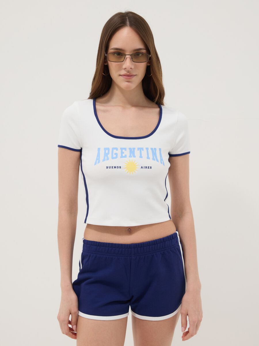 White short-sleeve stretch cotton T-shirt_1