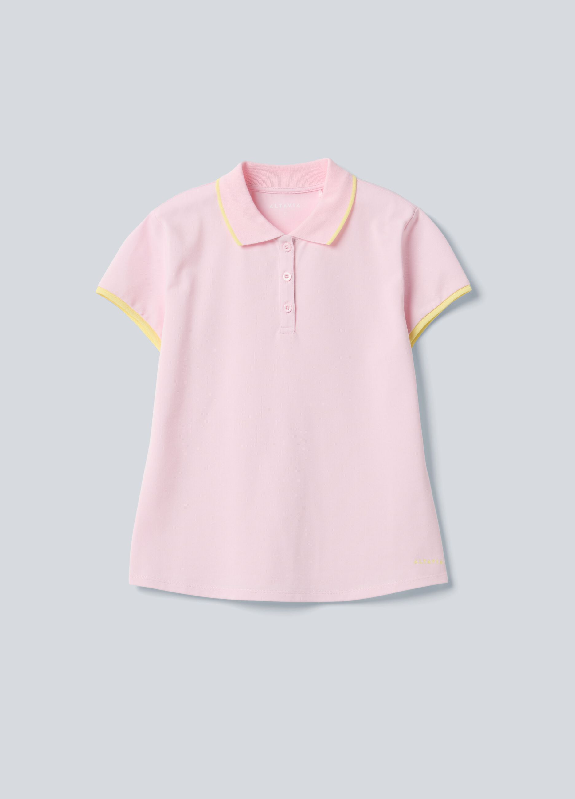 Pink ALTAVIA COURT performance polo in stretch cotton