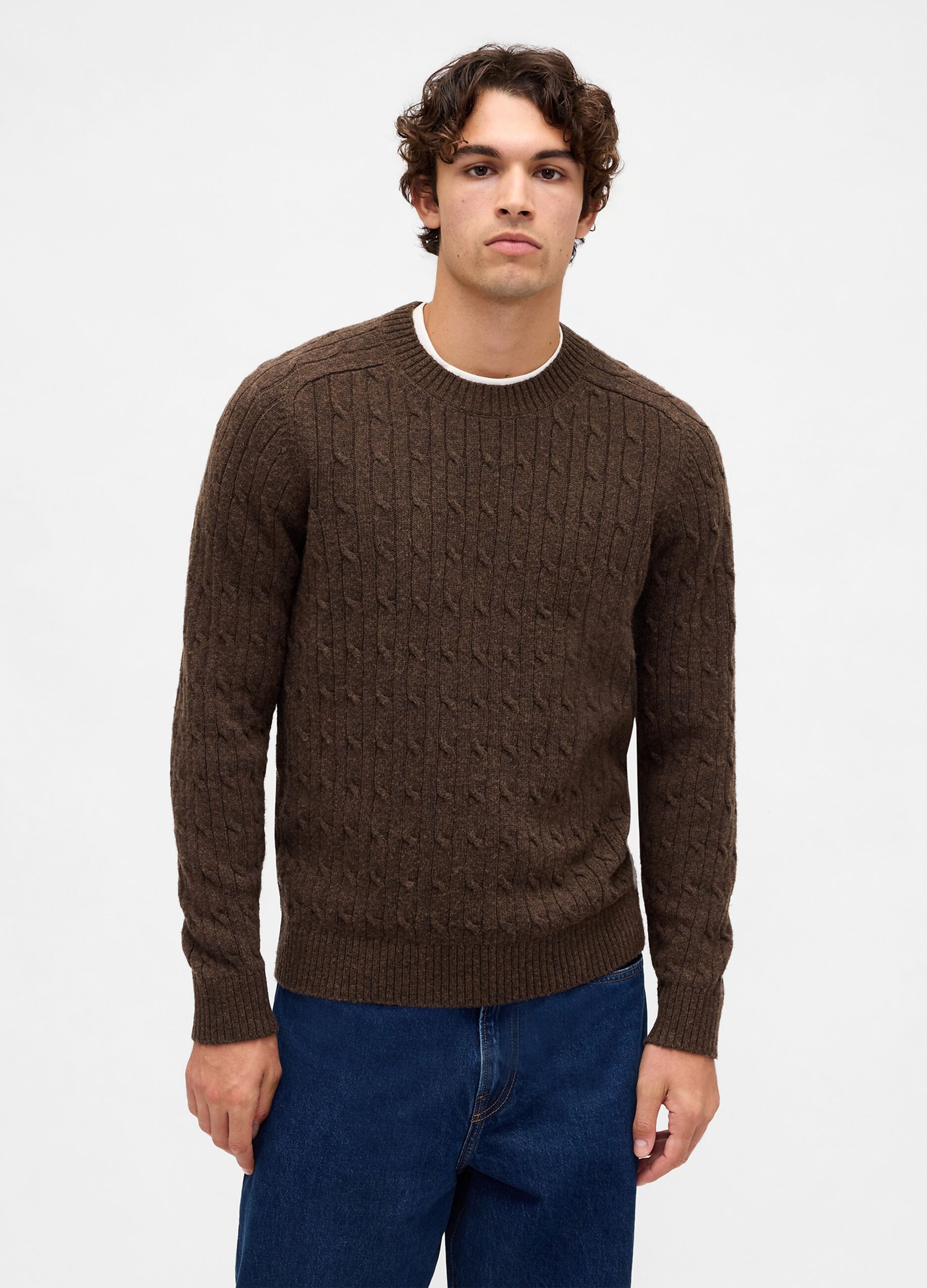 Brown Wool and Polyamide Jumper