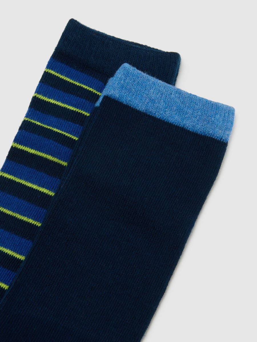Tripack calze lunghe da bambino in misto cotone blu_2