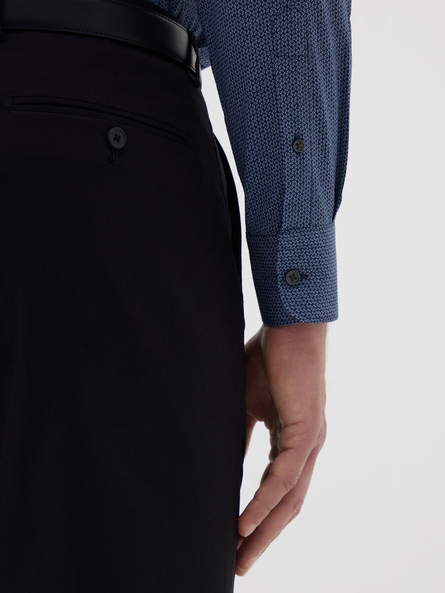 Men's Blue Slim Fit Cotton Shirt_2