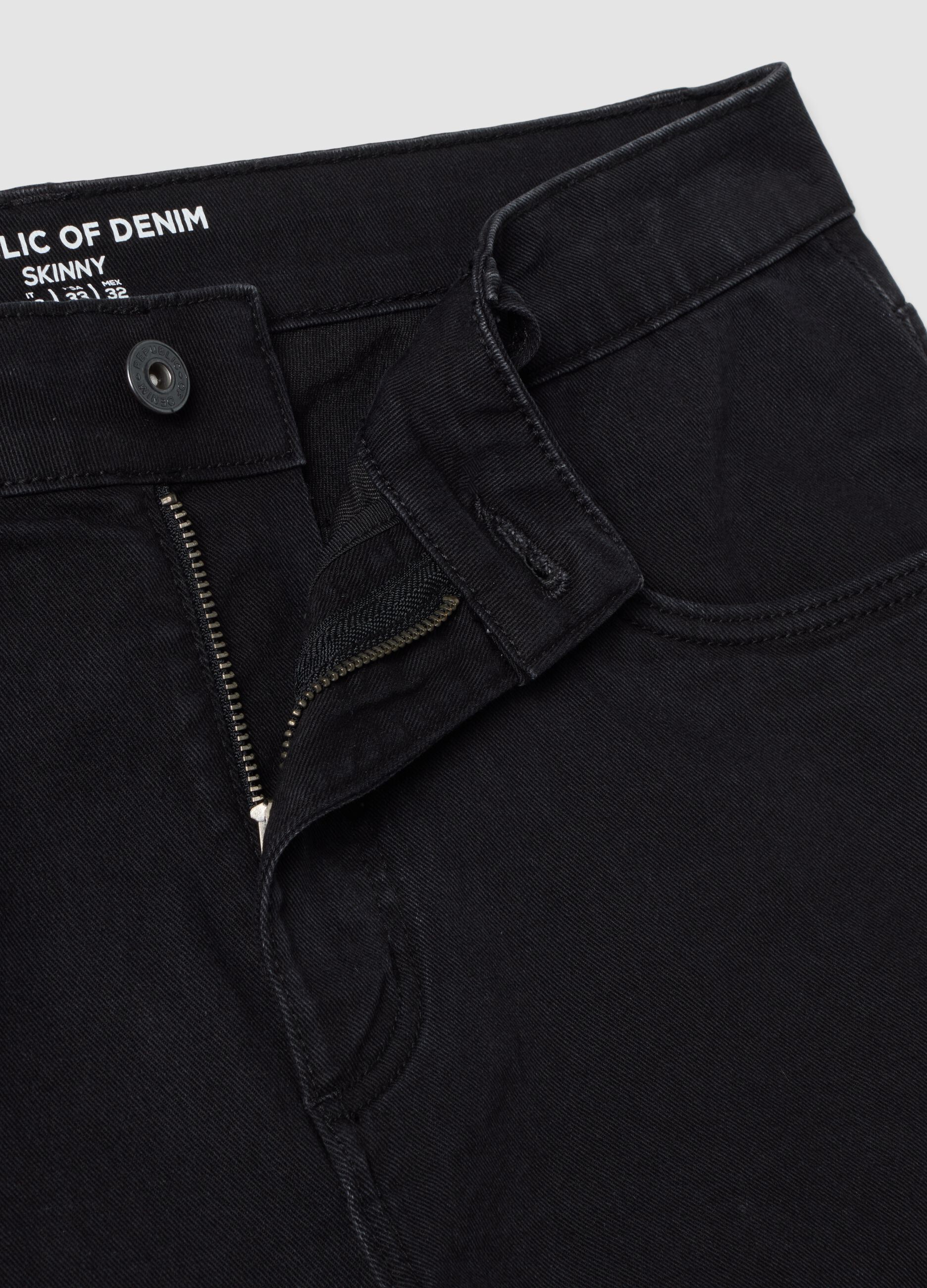 Black skinny-fit denim jeans in stretch cotton