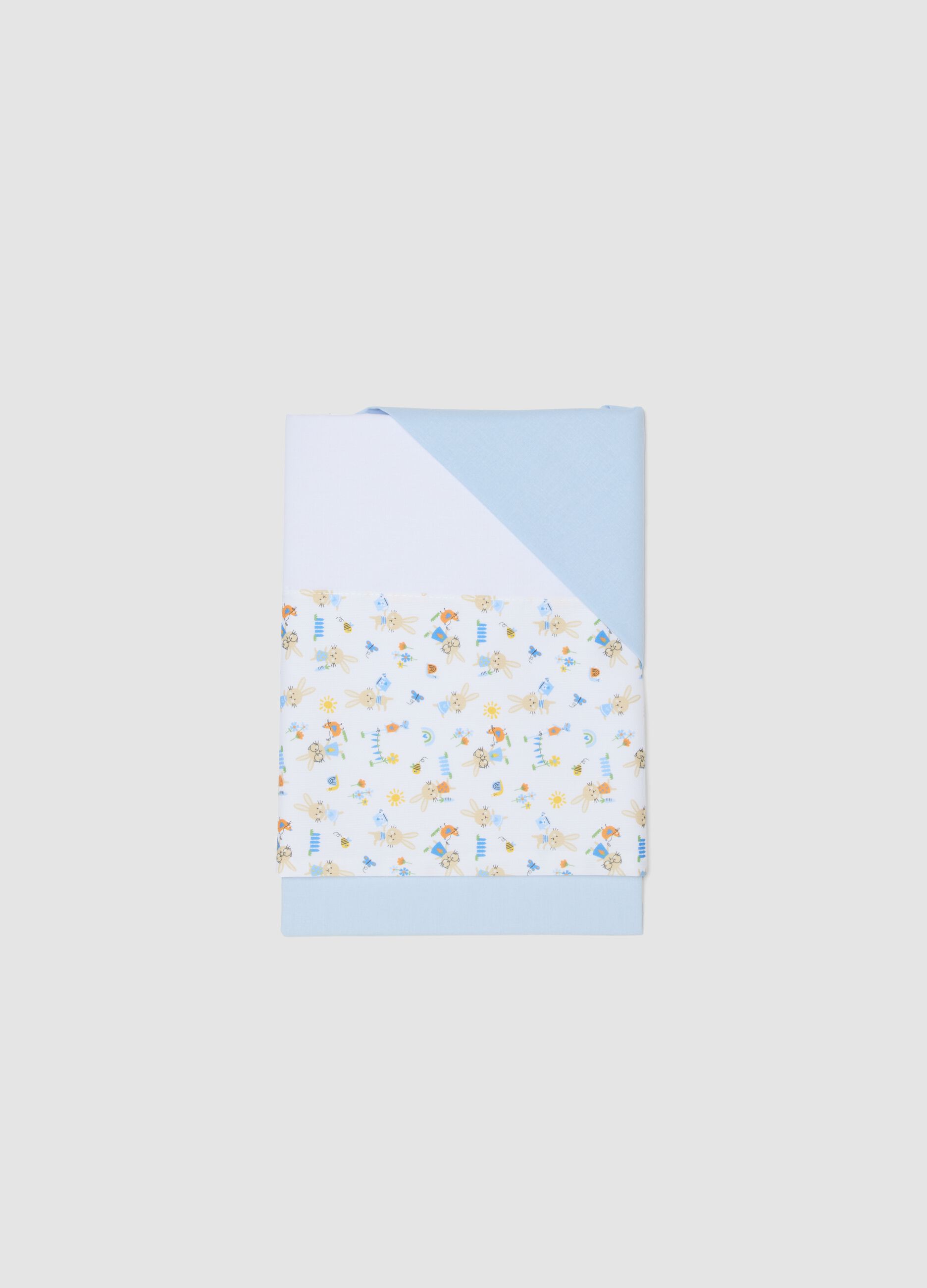 Newborn multicolour pure cotton cot sheet set
