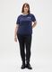 Women's pure cotton blue t-shirt with logo_0