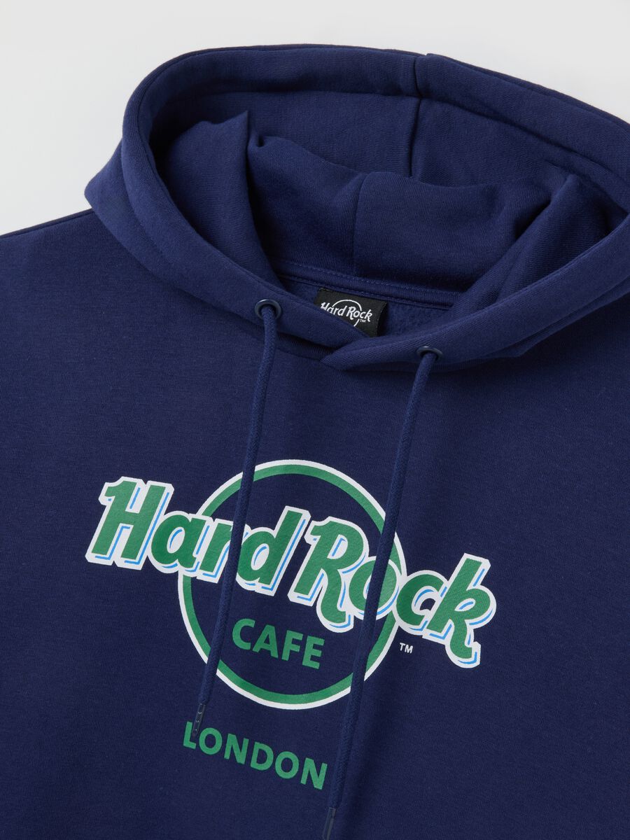 Blue cotton-blend hoodie with Hard Rock Cafe print_5