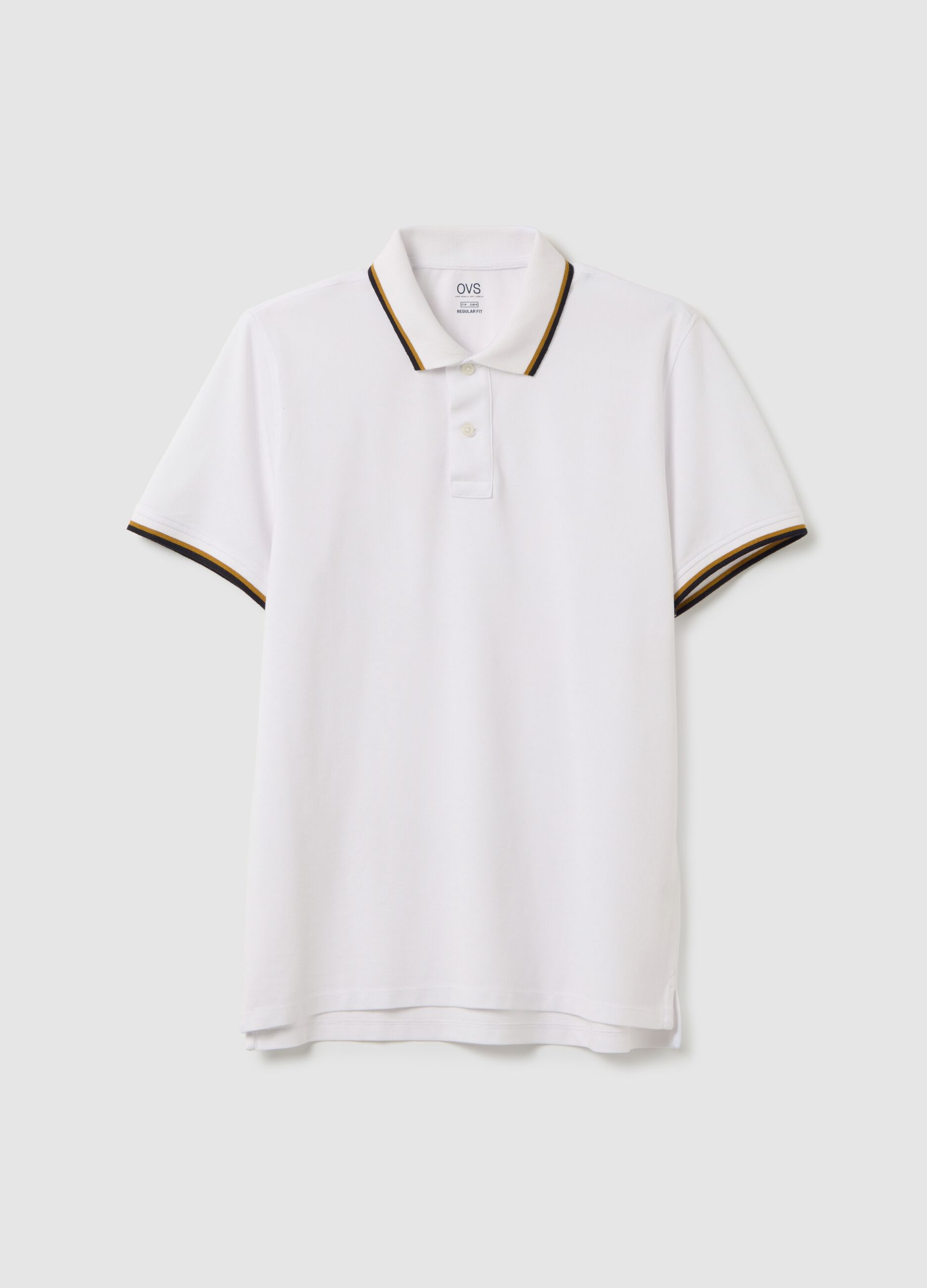 White short-sleeve cotton polo by Ovs