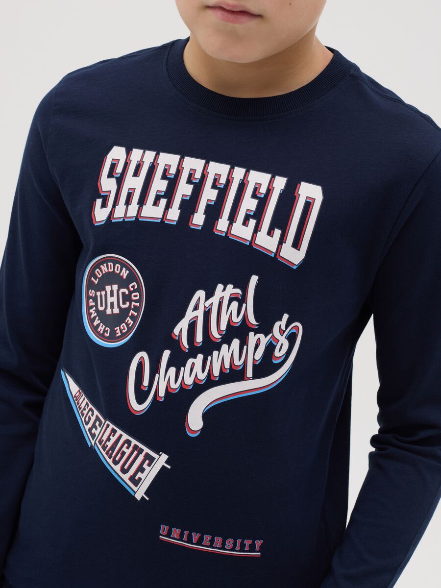 Long-sleeved T-shirt in cotton with print_1