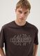 T-shirt marrone a maniche corte in puro cotone regular fit_2
