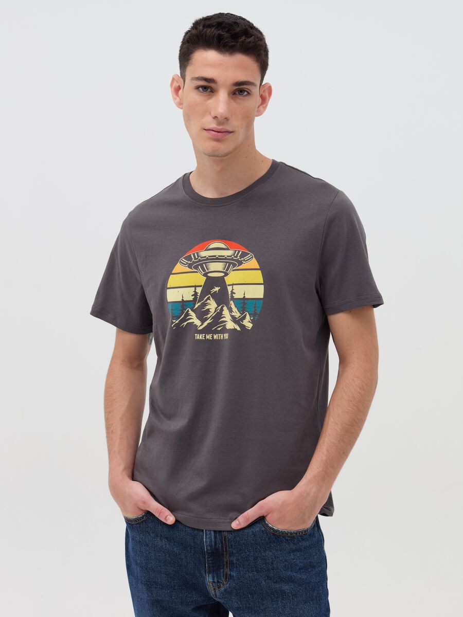 T-shirt with &ldquo;Take me with you&rdquo; print_0