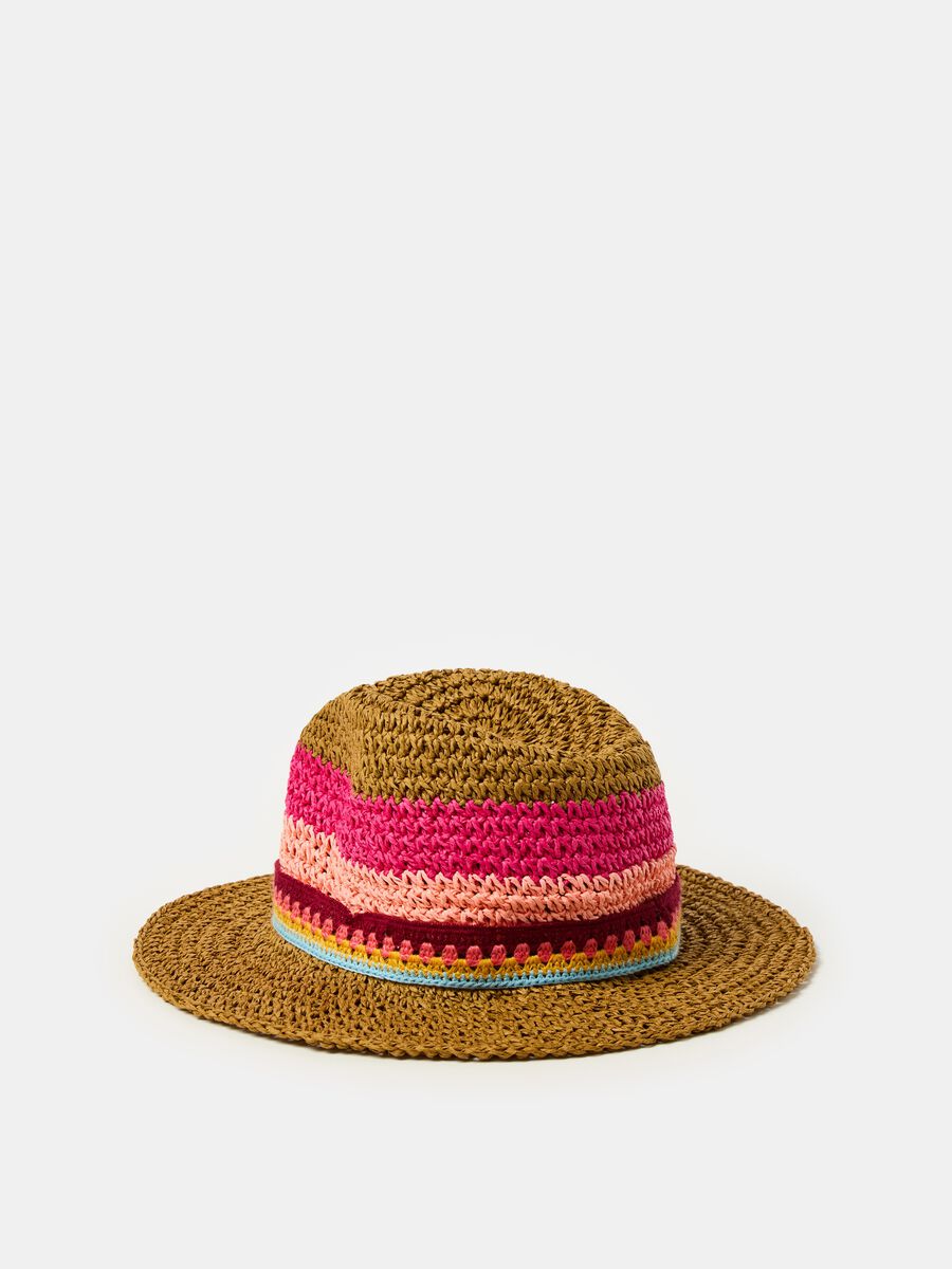 Straw hat with crochet ribbon_0