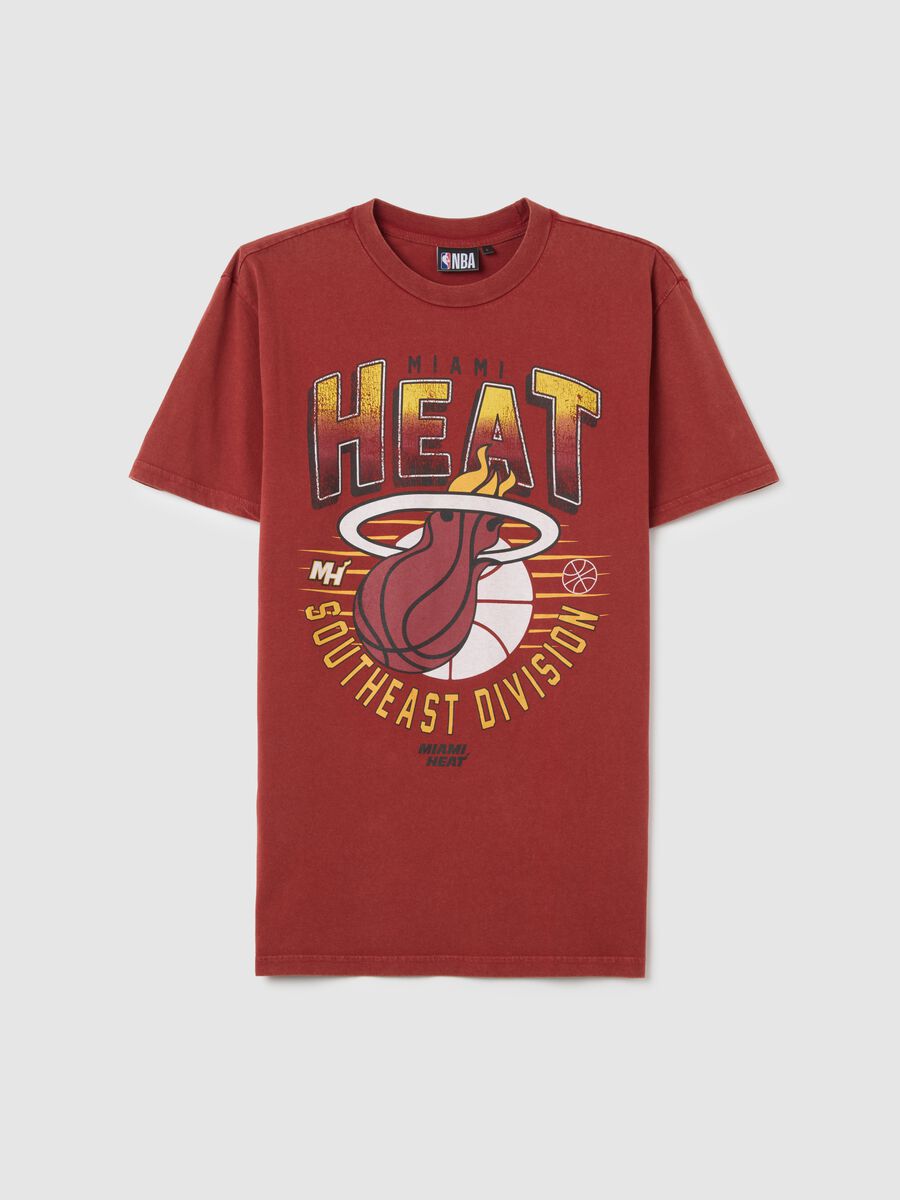 Miami Heat Red Cotton NBA T-shirt_4