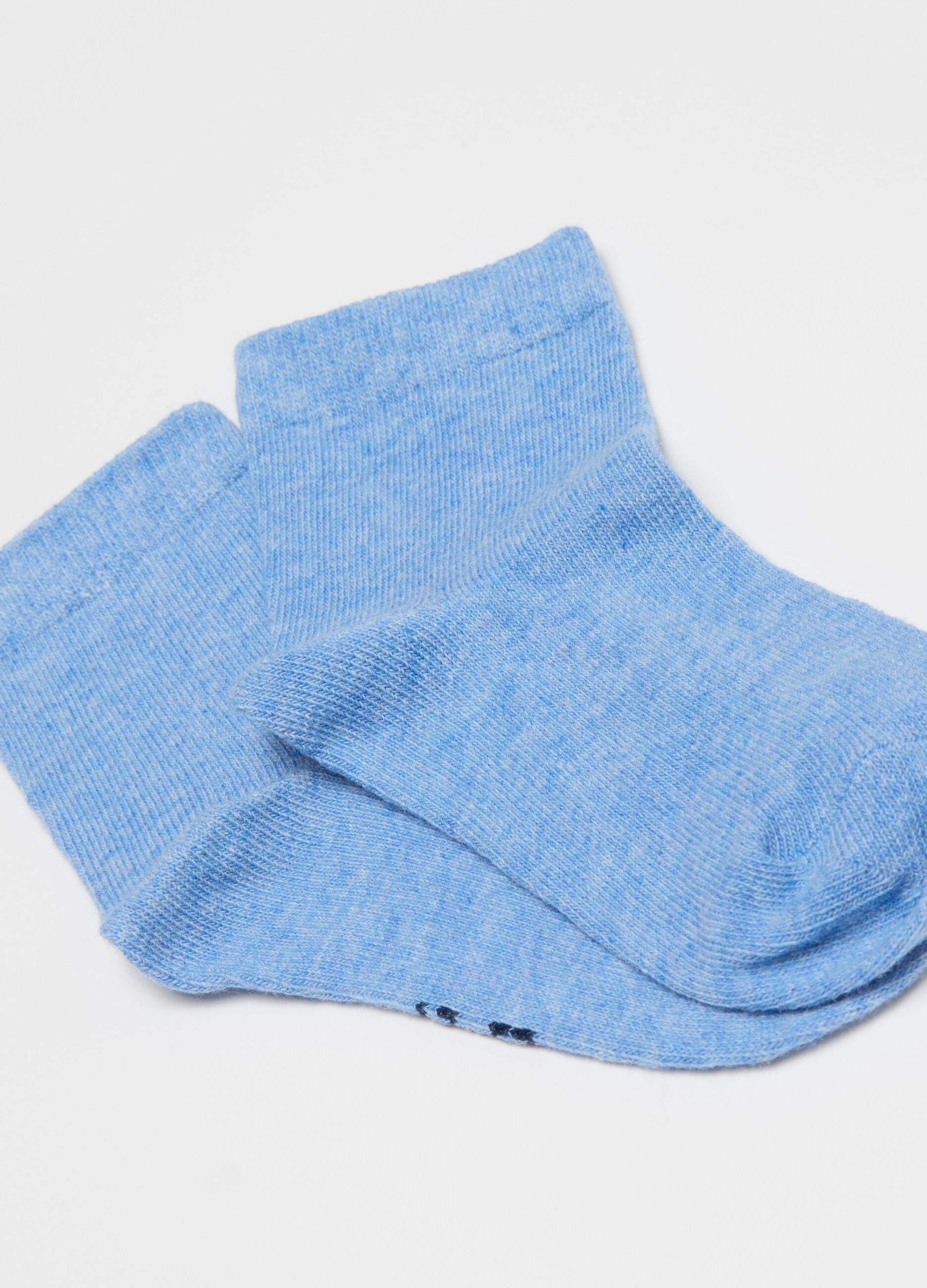 Five-pair pack short socks in stretch cotton
