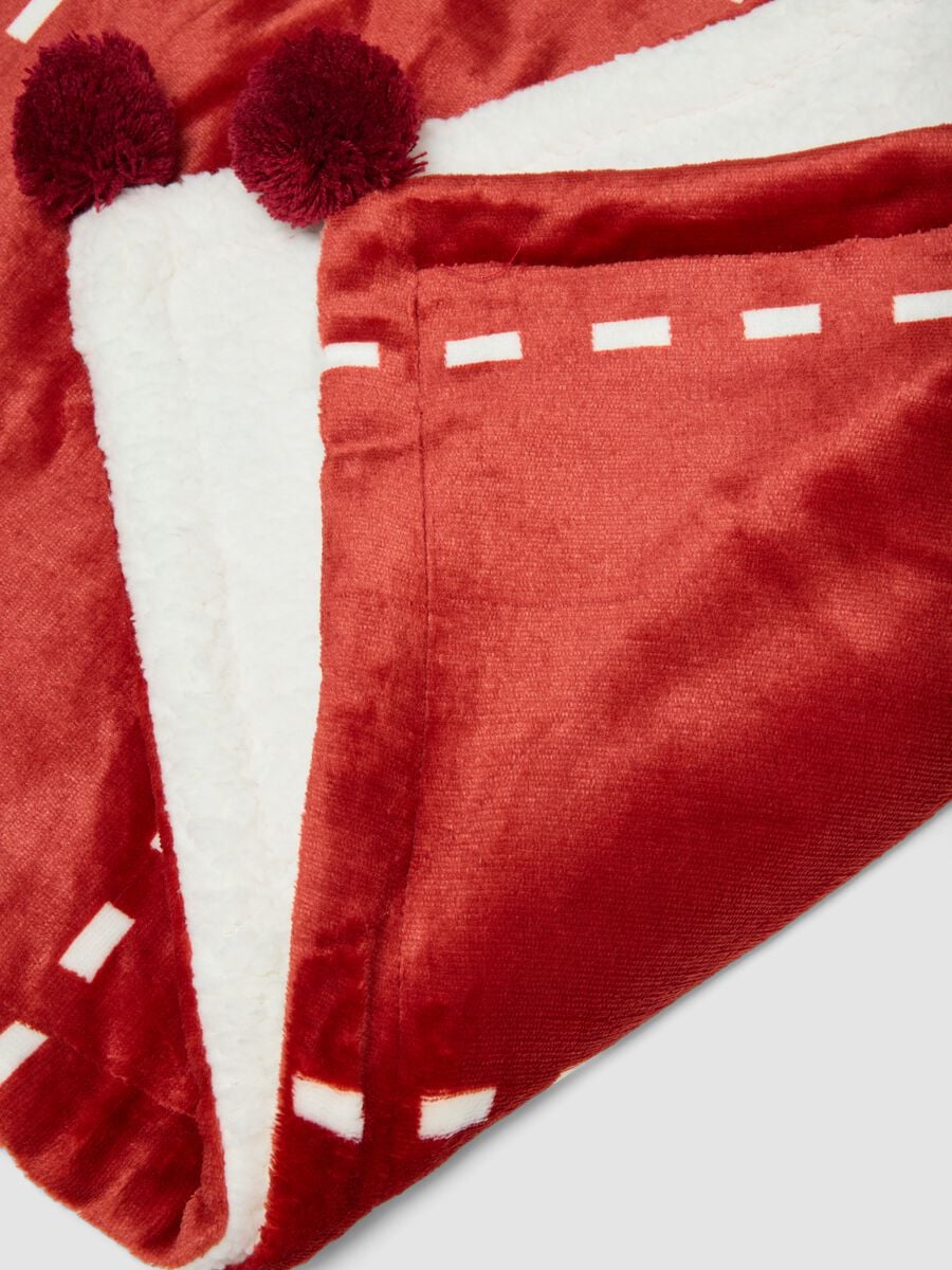 Coperta rossa e bianca effetto vellutato con interno_1