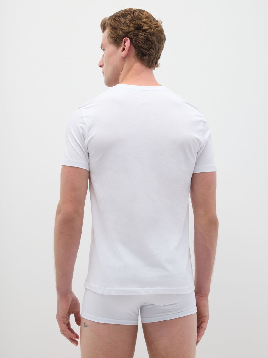 Tripack di t-shirt da uomo in puro cotone bianche regular fit_3