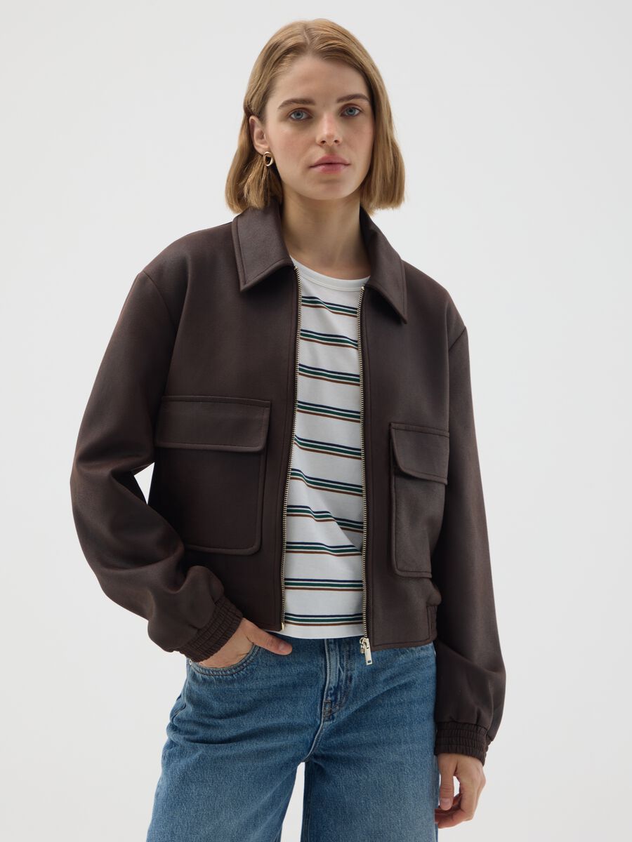 Brown Regular Fit Jacket_0