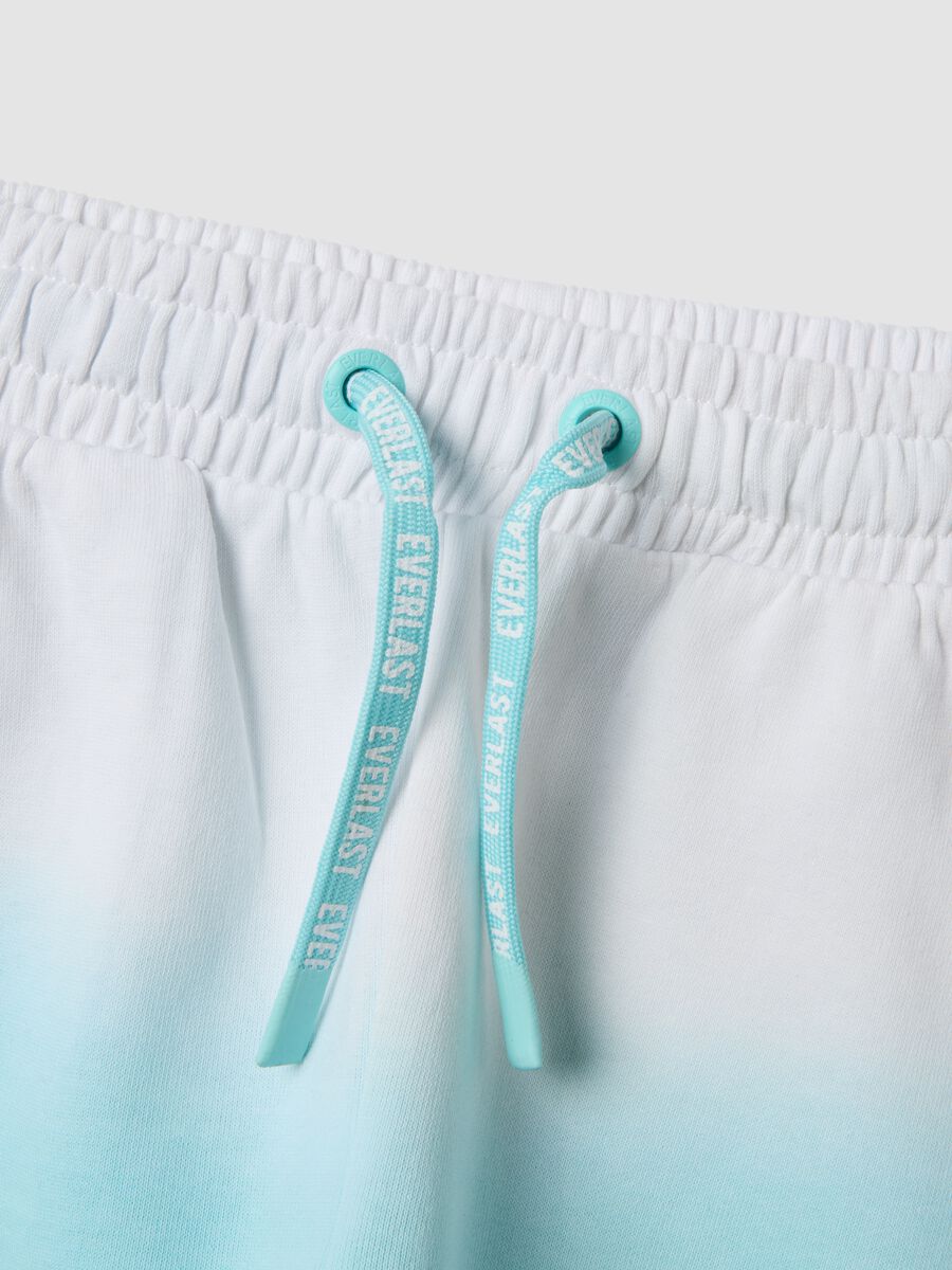 Light blue cotton-blend shorts with elasticated waist for girls, regular fit_2