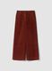 Orange pure cotton regular-fit ribbed trousers_0