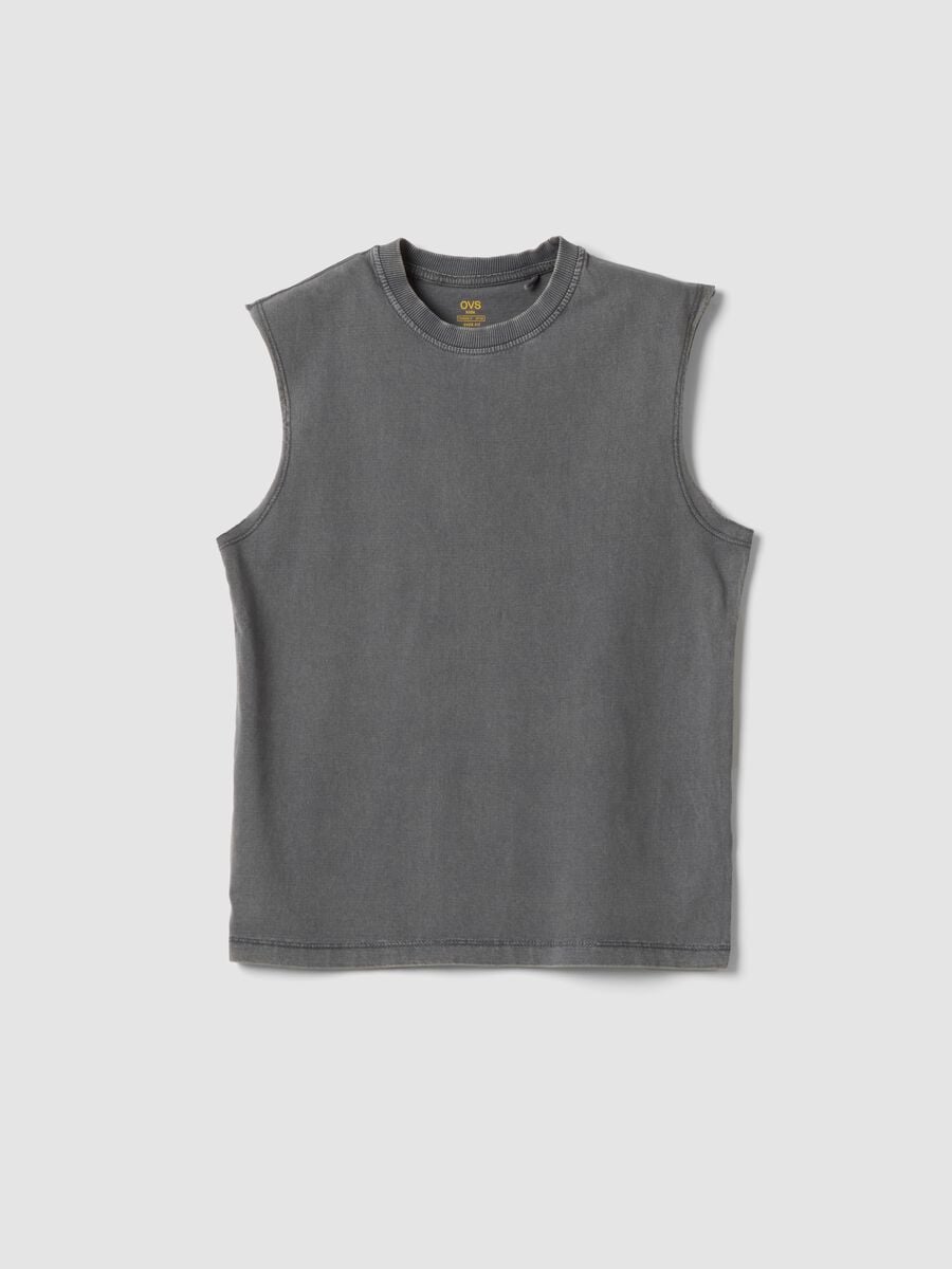 Grey pure cotton vest top_3
