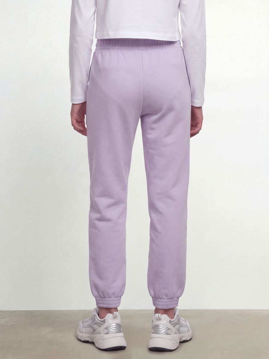 Purple organic cotton jogger trousers, regular fit, for girls_2