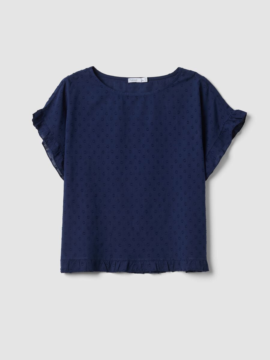 Blusa blu in puro cotone_4