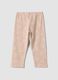 Pink organic cotton leggings with seaside print_1