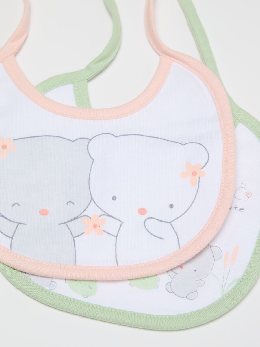 Two-pack bibs with ties and print_1