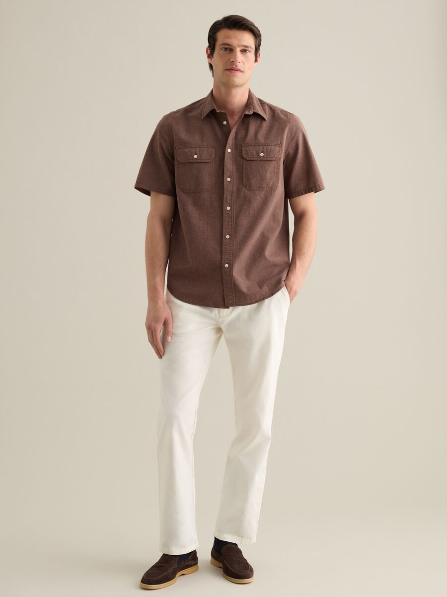 Short Sleeve Brown Shirt Piombo_1