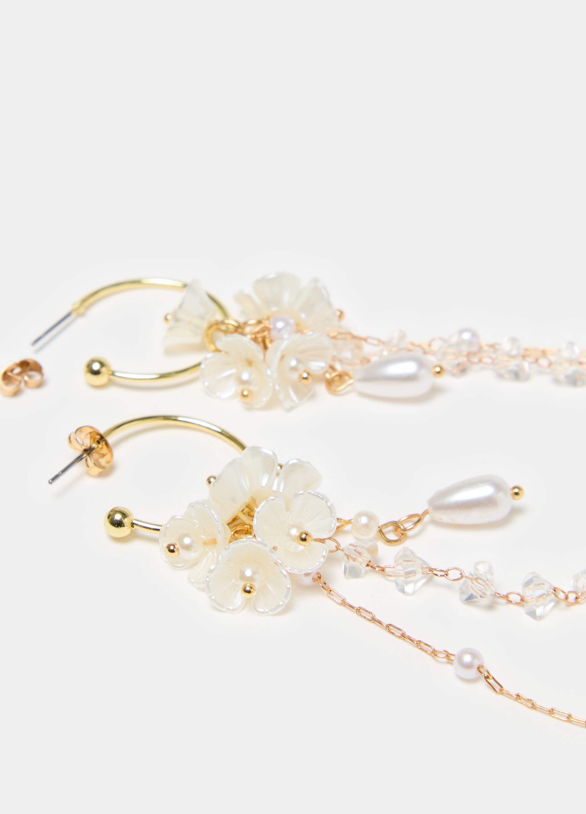 Waterfall earrings with pearls