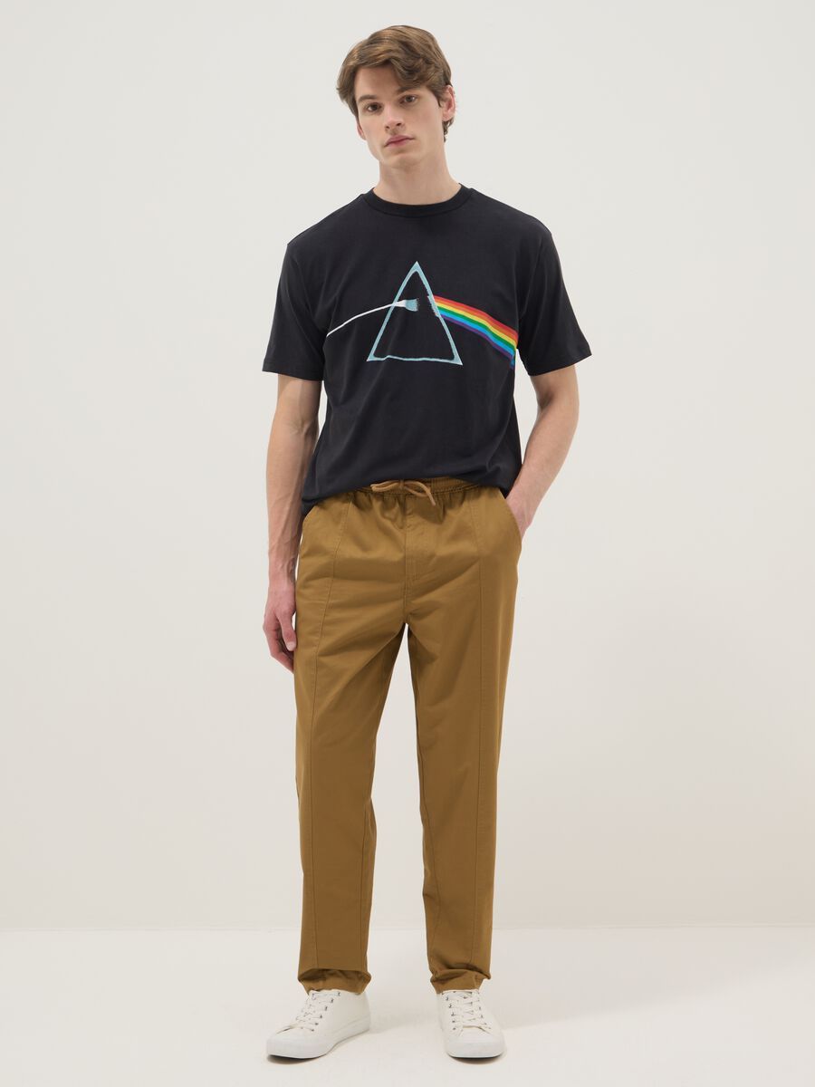 T-shirt in puro cotone nero regular fit con stampa Pink Floyd_2