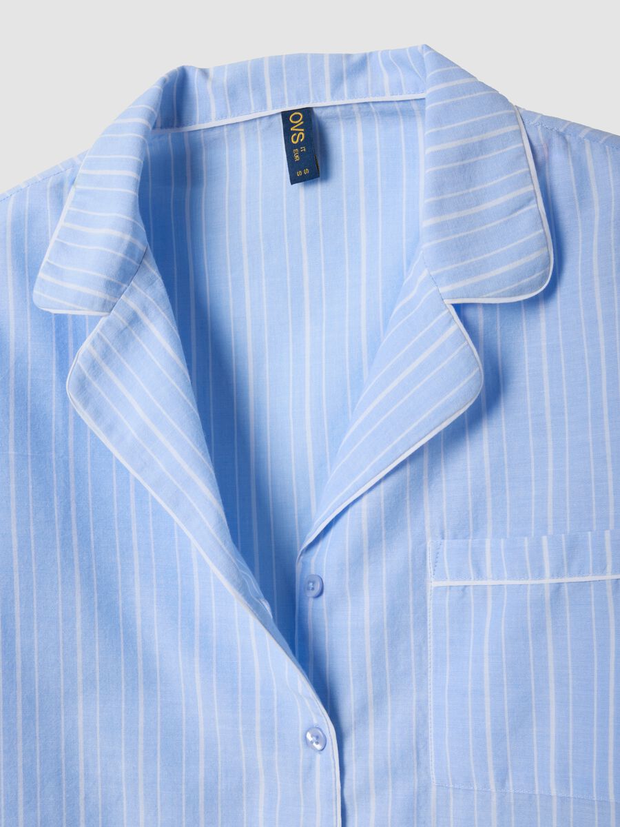 Blue striped pure cotton pyjamas, regular fit_5