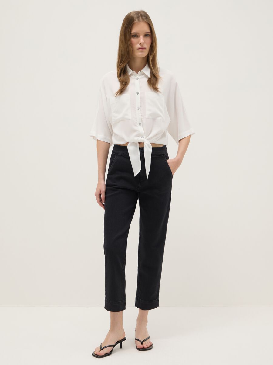 White pure viscose regular fit shirt_1