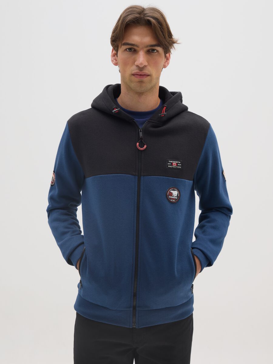 Multicolour Cotton-Blend Zip-Up Sweater_0
