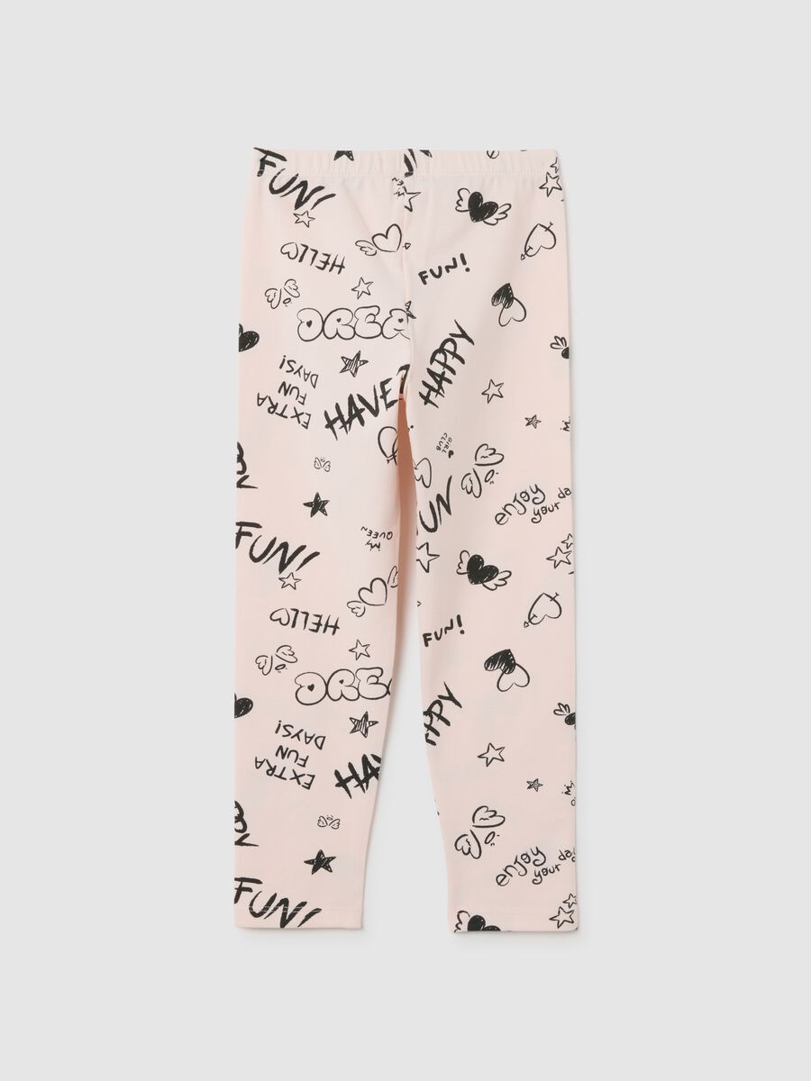 Girls' Regular Fit Pink Stretch Cotton Leggings_1
