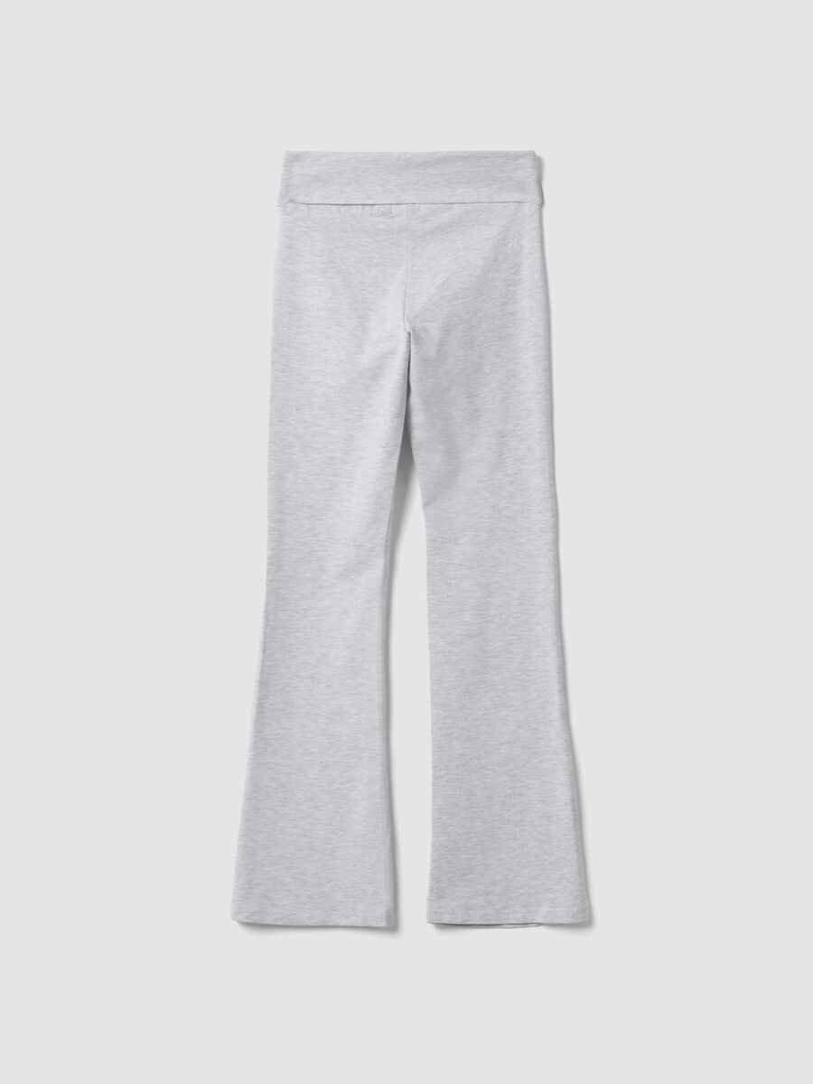 Girls&rsquo; grey flared leggings in stretchy organic cotton_4