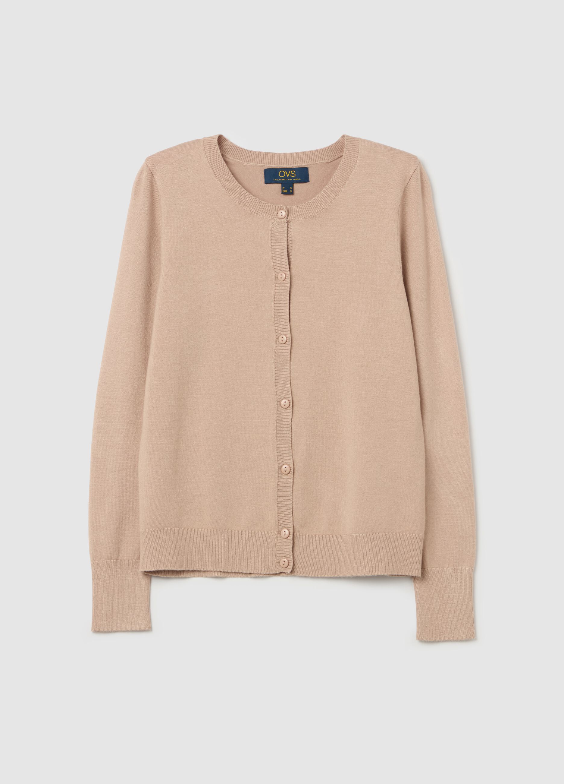 Cardigan with round neckline