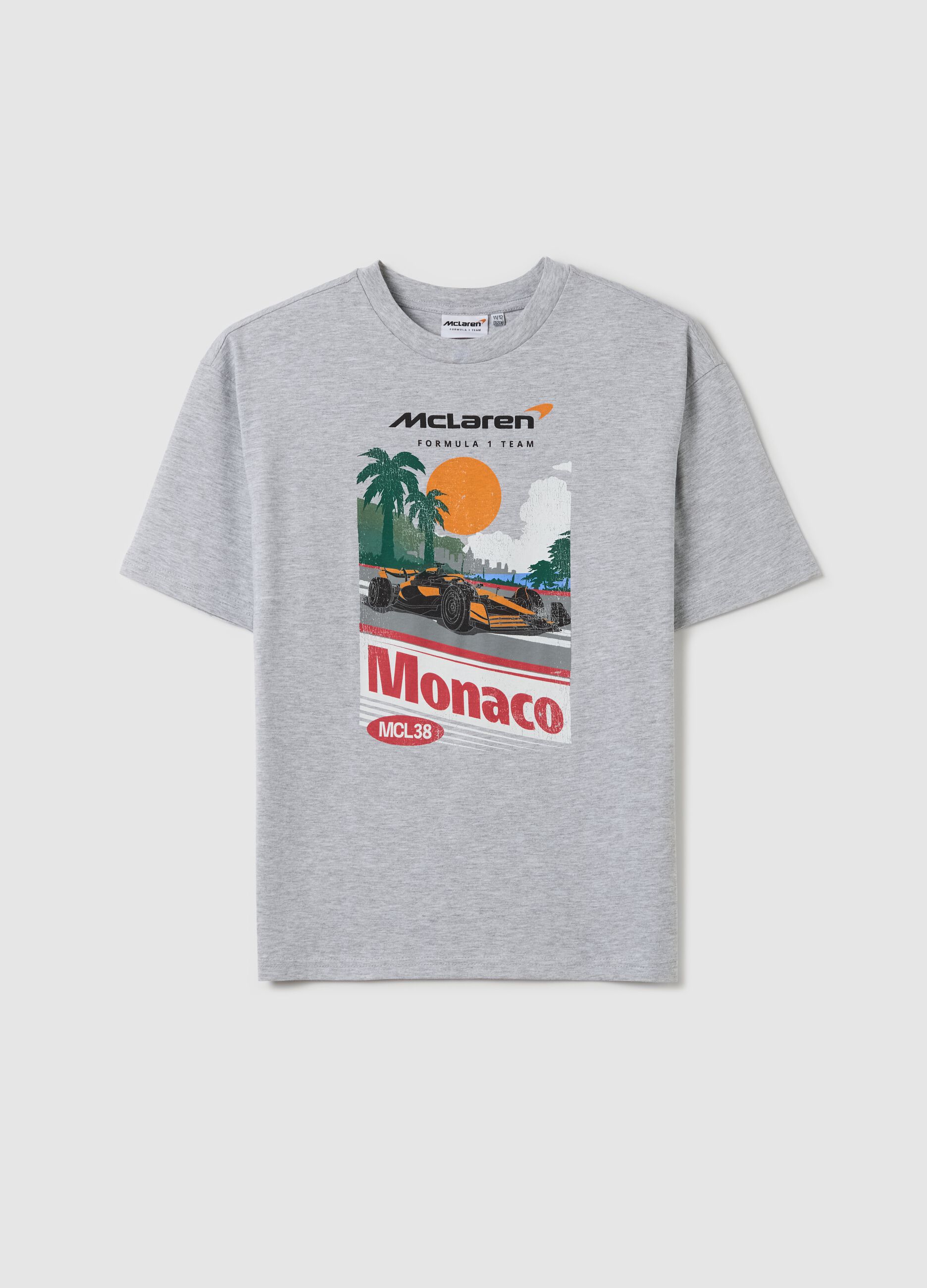 Grey T-shirt with McLaren print