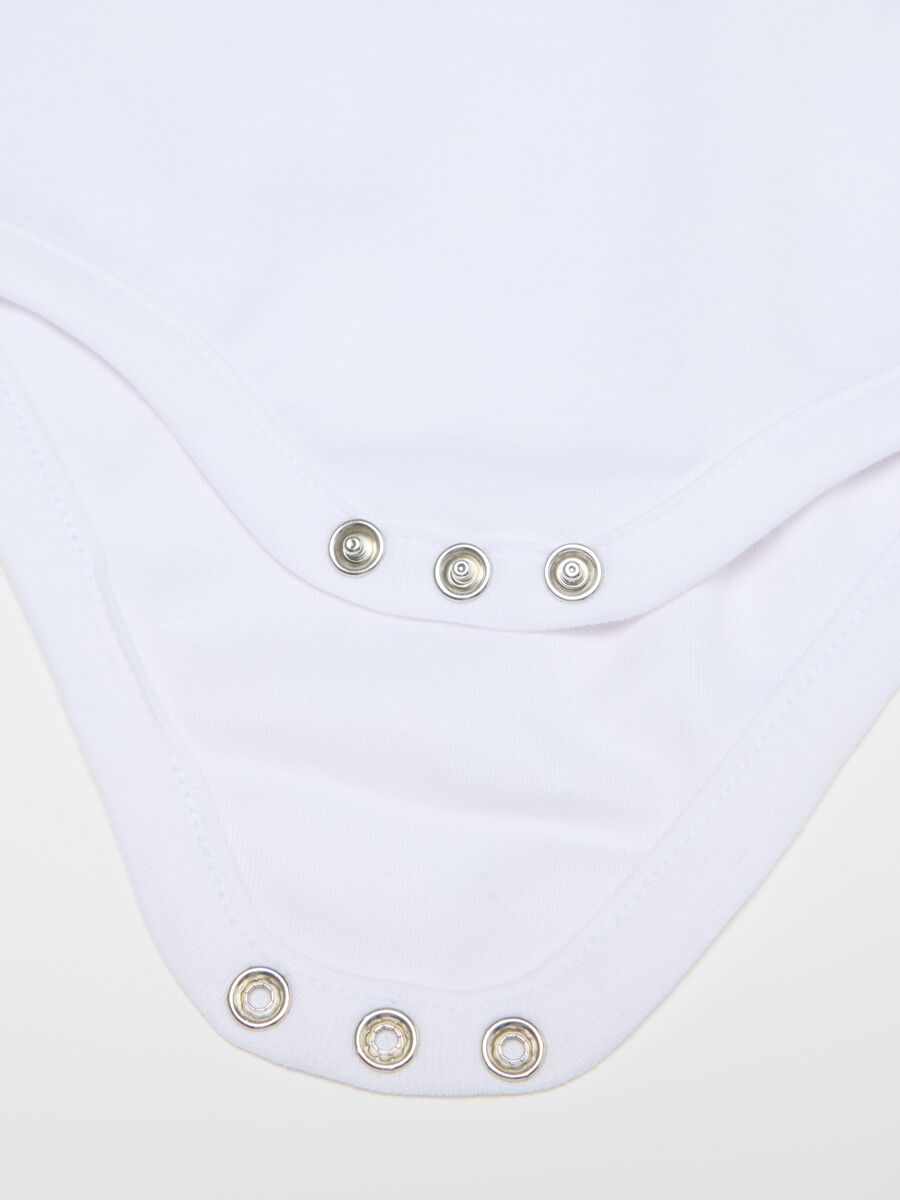 Pure White Cotton Baby Bodysuit Tripack_2