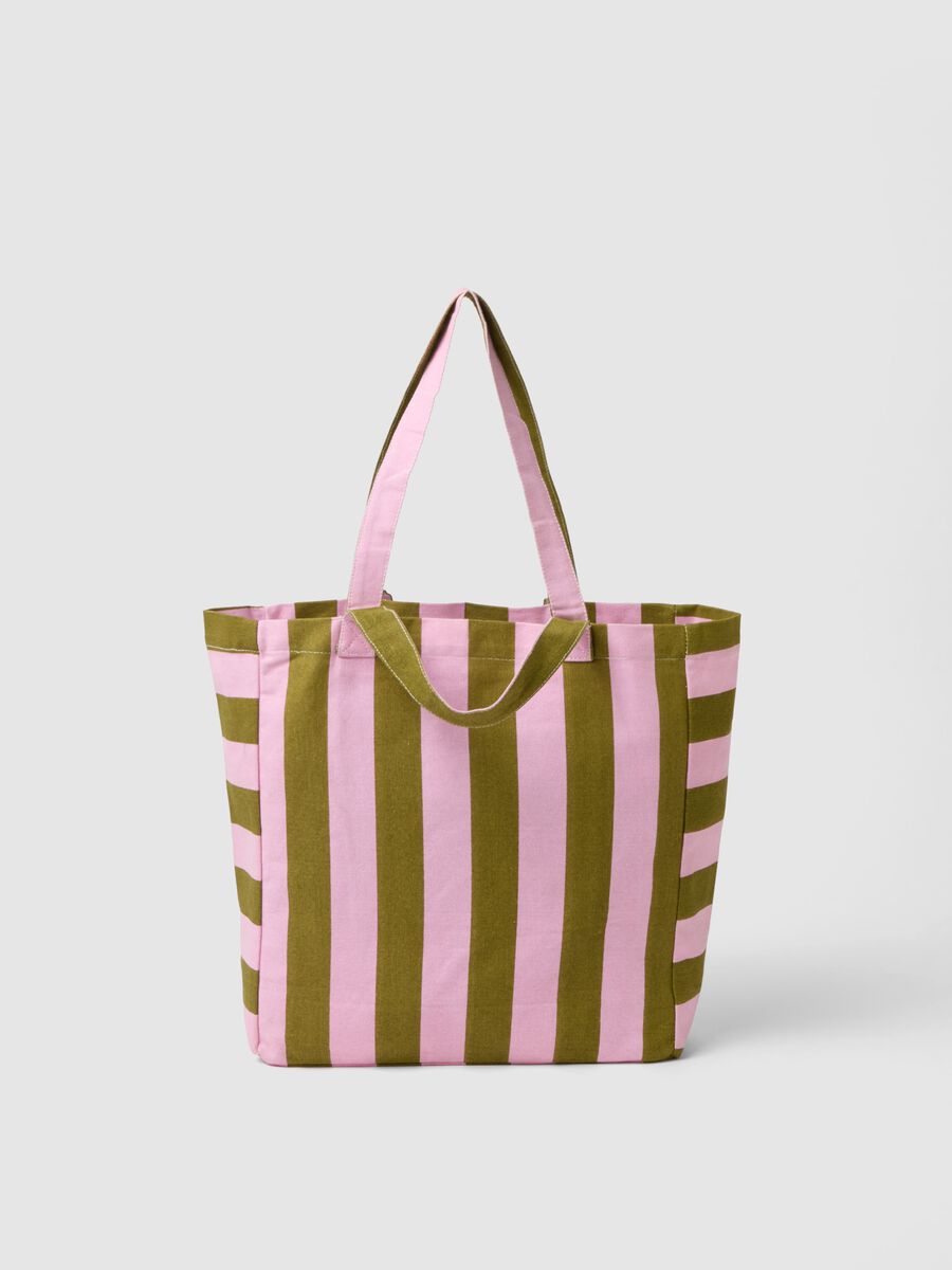 Pure cotton multicolour stripe bag with sturdy handles_1