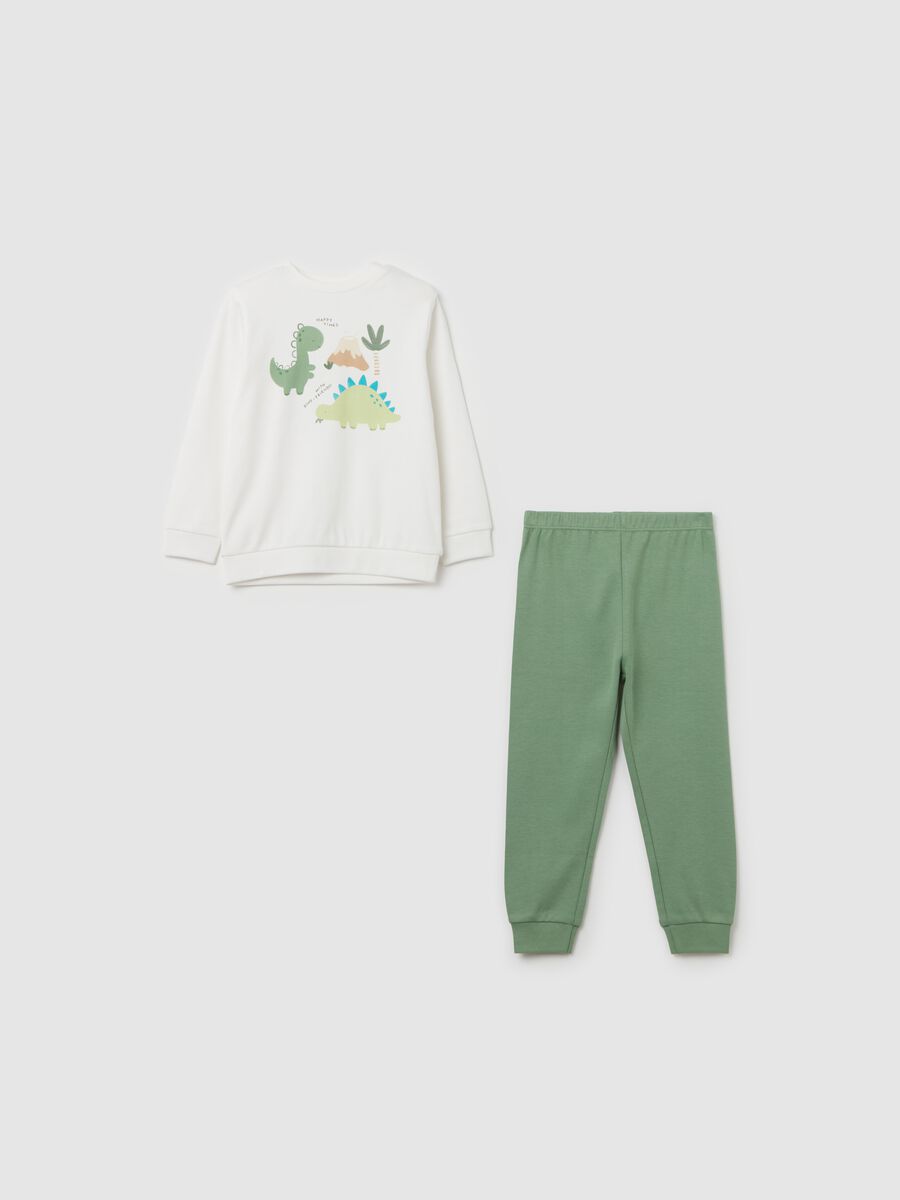 Organic cotton pyjamas with dinosaurs print_0