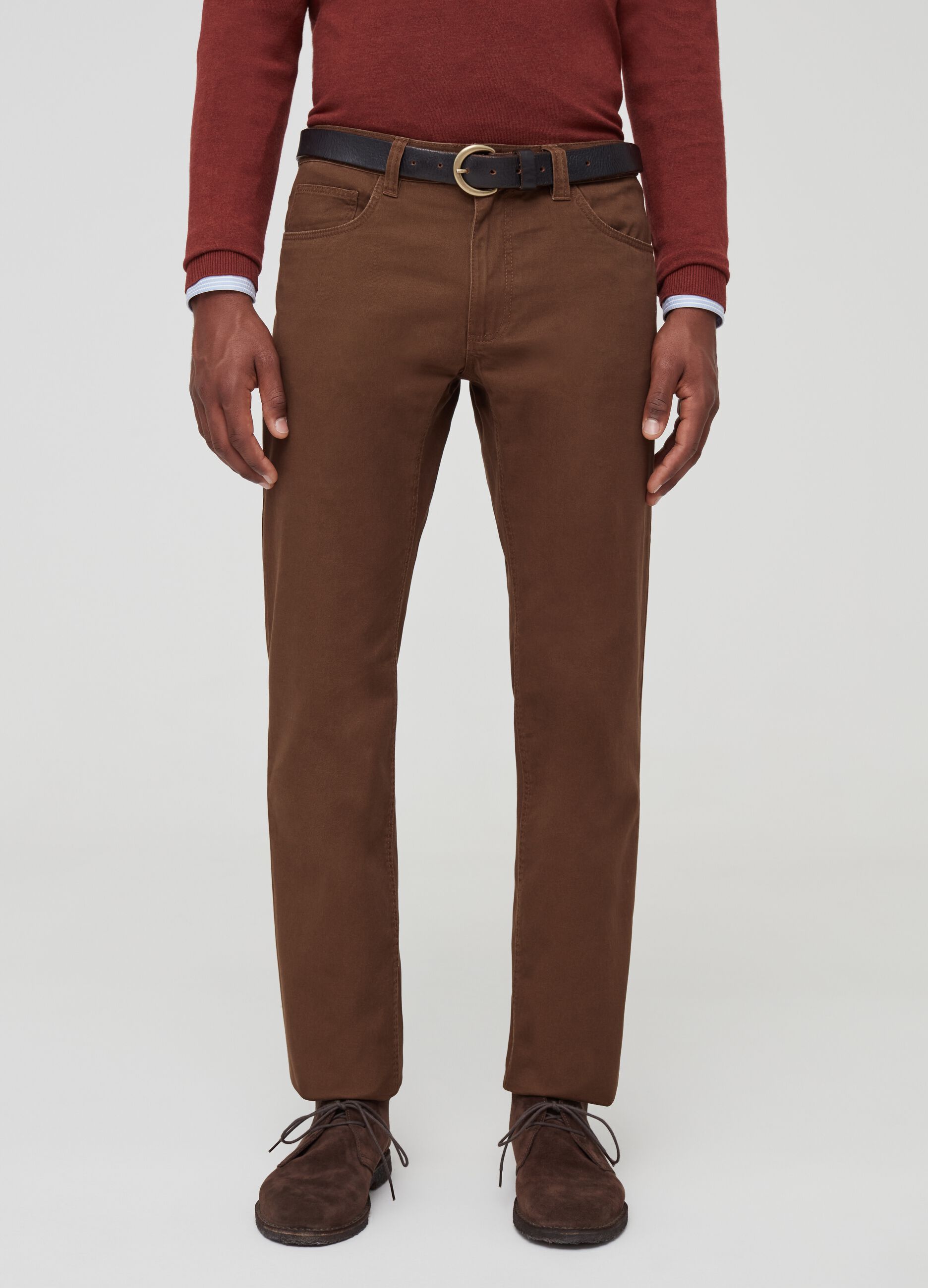 Regular-fit trousers in 100% cotton